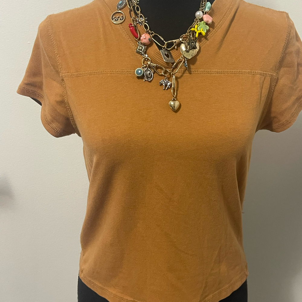 NWOT Free People Movement Baby Tee Toasted Coconut Size Large $58